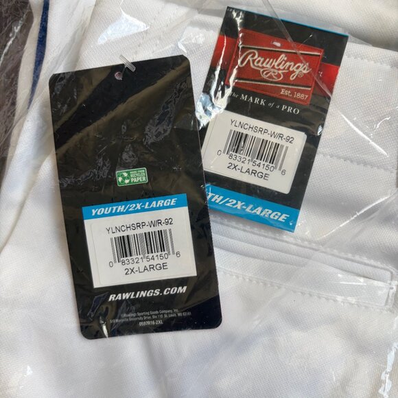 NWT Youth Launch Semi-Relaxed Piped Baseball Pant (White / Blue) - Size 2XL - Picture 2 of 5